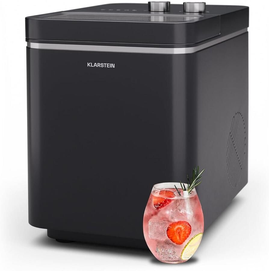 IJsmachine voor IJsklontjes 12 kg per 24 uur 2 Groottes Automatische Reiniging Zwart