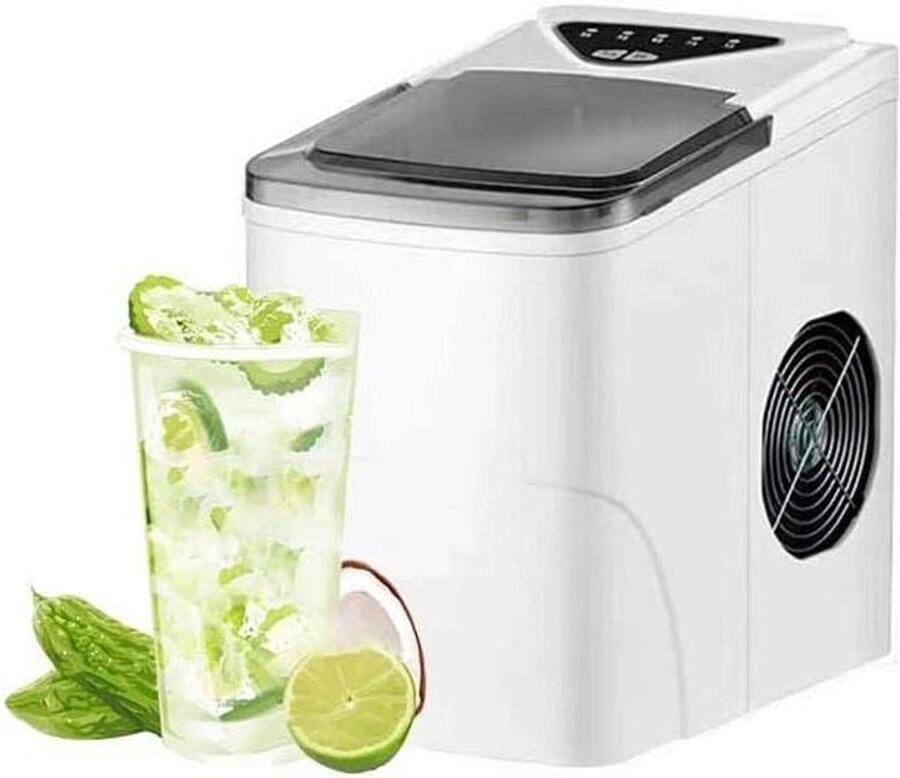 IJsmachine voor thuis Apparaat voor ijsblokjes Snelle ijsie Zelfreinigende functie 9 blokjes per keer Wit