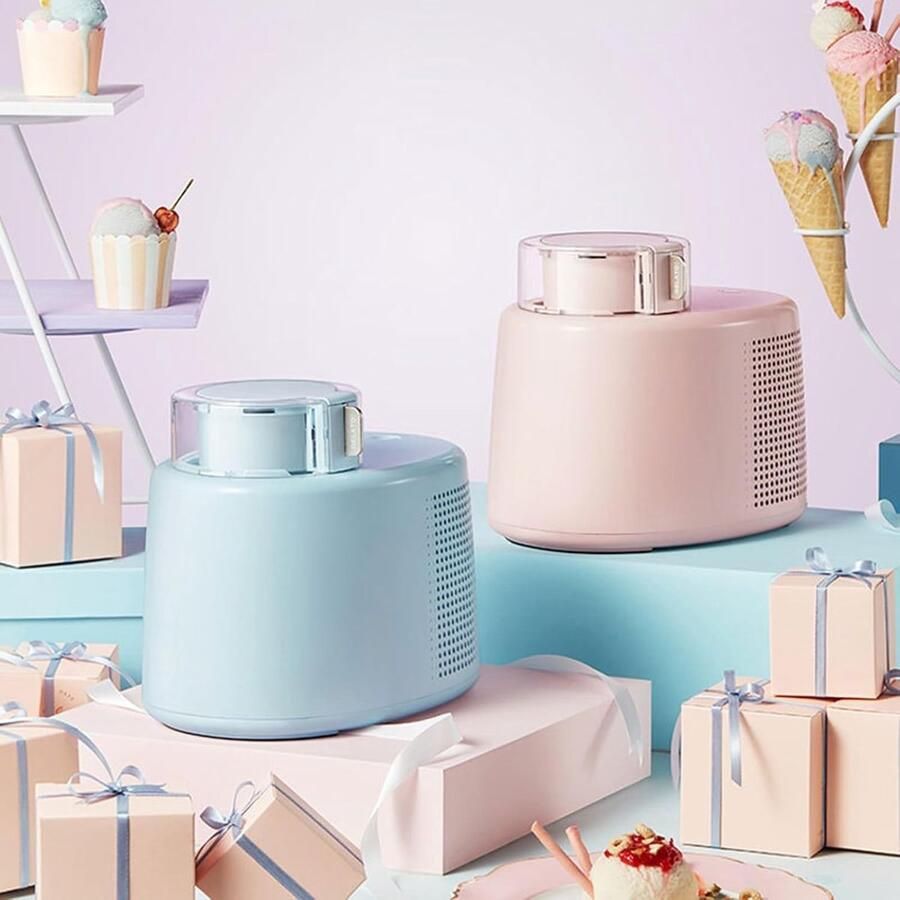 IJsmachine voor Thuis Dessert Maker Zelf IJs Maken Compact Desktop Model W154 x H200 x D204mm