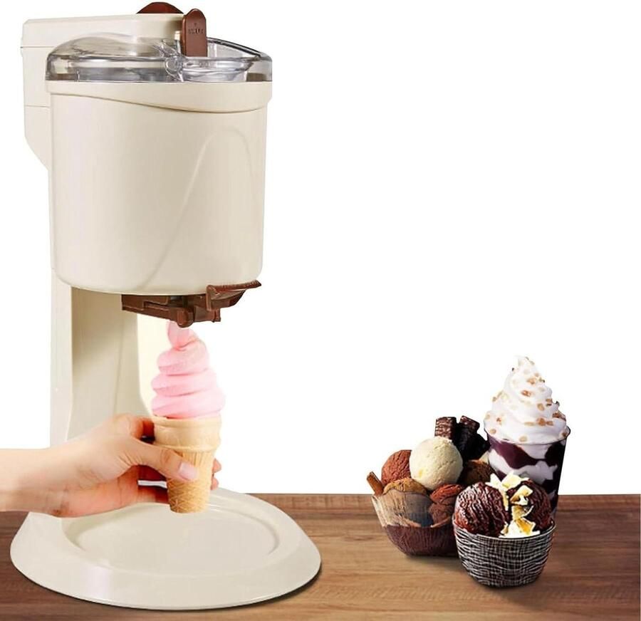 IJsmachine voor Thuis Dessertmaker Yoghurtijs Zelf Desserts Maken Romig IJs in 10 Minuten 1000ml Inhoud Wit