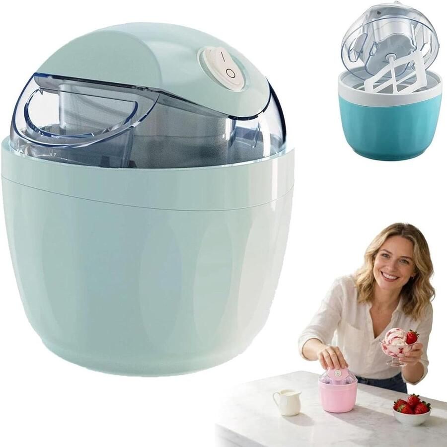 IJsmachine voor thuis Dessertmaker Zelf Desserts Maken Snelvrieskom 500 ml inhoud Wit