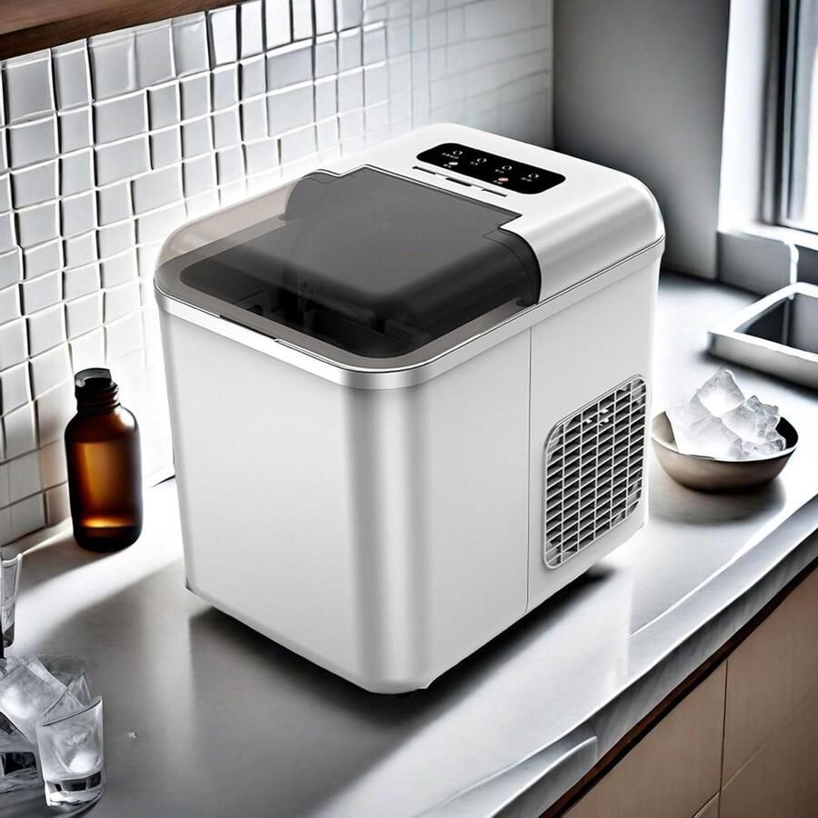 IJsmachine voor thuis IJsblokjesmachine Drankjes Koelen Snel IJs Maken 12 kg per 24 uur Zilver