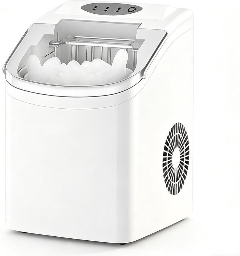 IJsmachine voor Thuis Kleine Ijsmaker Feesten en Kantoor Snelle Zelfreiniging 12 kg per dag Wit