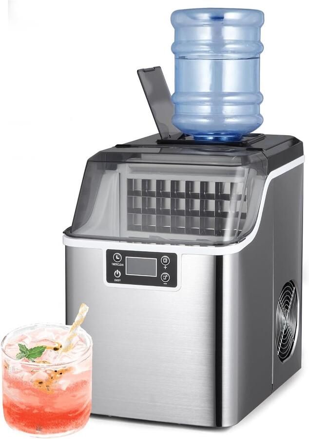 Ijsmachine voor Thuis met Lcd-display en Auto-reiniging – Produceert tot 30 KG IJs per Dag Eenvoudige Bediening en 2 Waterinvoermethoden