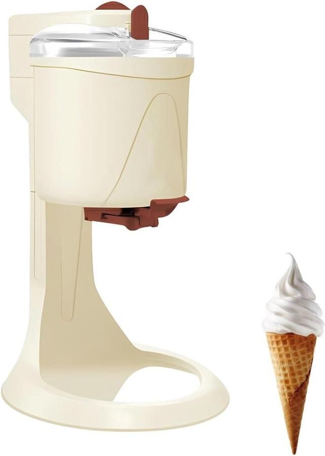 Ijsmachine Voor Thuis Softijs Machine Snelle Desserts Maken Voorgevroren Kom 1 Liter Capaciteit Wit