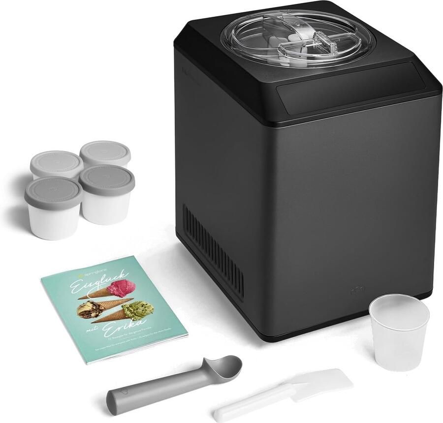 IJsmachine Yoghurtmaker Dessertmaker Thuis Genieten Zelfkoelende Compressor 25 Liter Antraciet - Foto 2