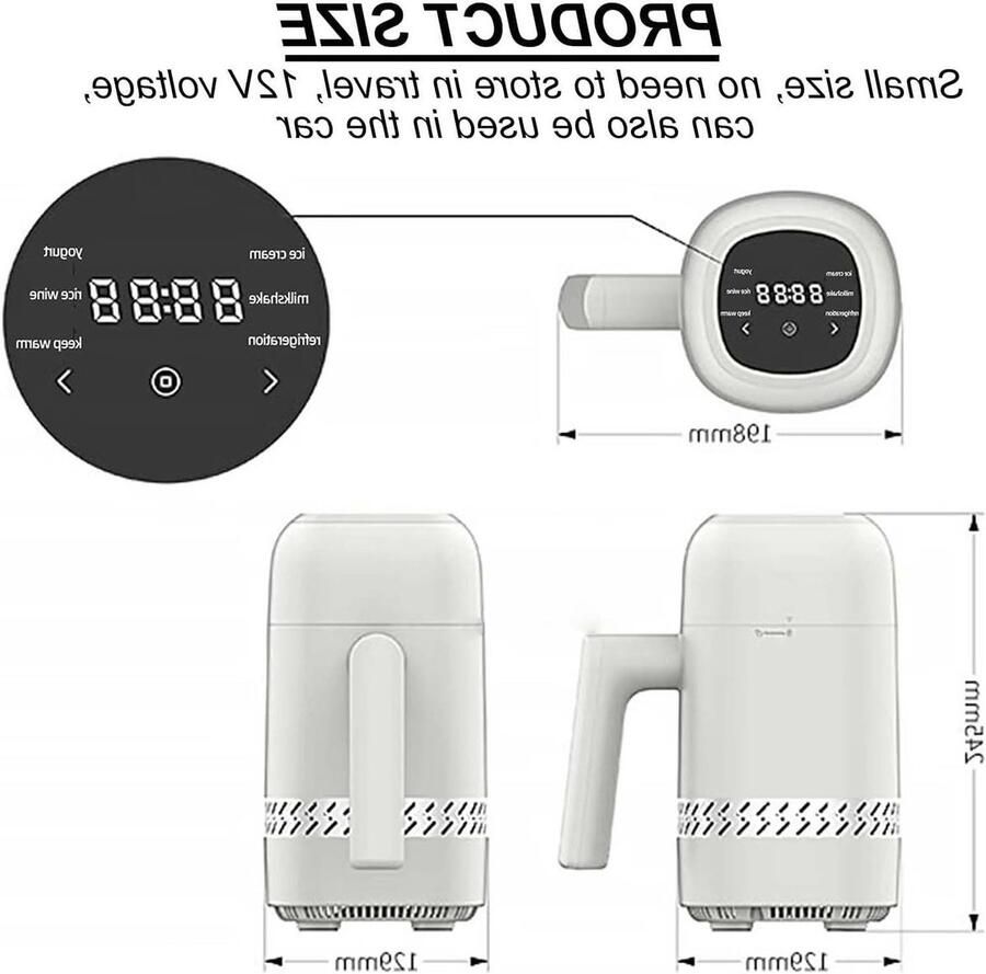 IJsmachine Yogurt Maker Sorbet Zelfgemaakte Desserts LED Touchscreen 300 ml Wit