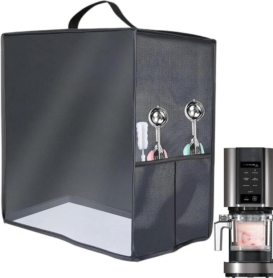 IJsmaker Cover Yoghurt Machine Stofkap Apparaat Beschermen Met Zichtbaar Venster 40x26x45cm Grijs