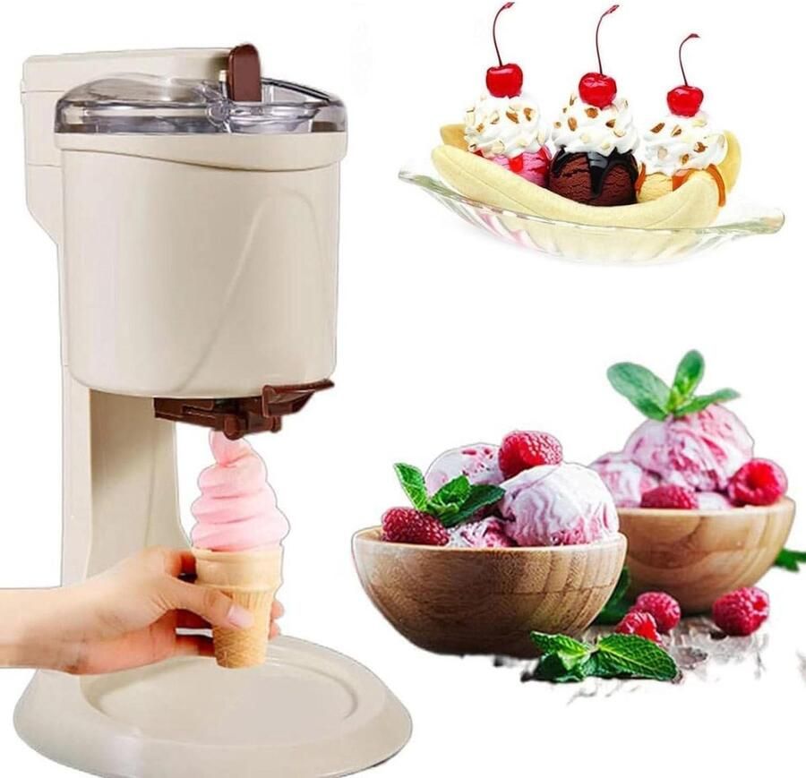 IJsmaker Dessertmaker Softijs Yoghurt Lekkernijen Thuis Ingebouwde Compressor 1000 ml Tank Zwart