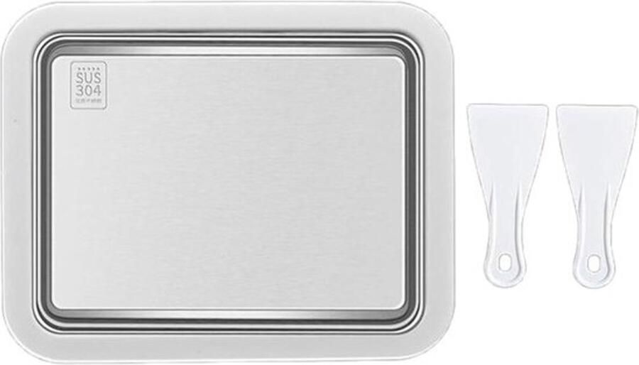 Ijsmaker Dienblad Ijsrolhouder Plaat Zelf IJs Maken Roestvrij Staal 260x32x210 mm Meerkleurig