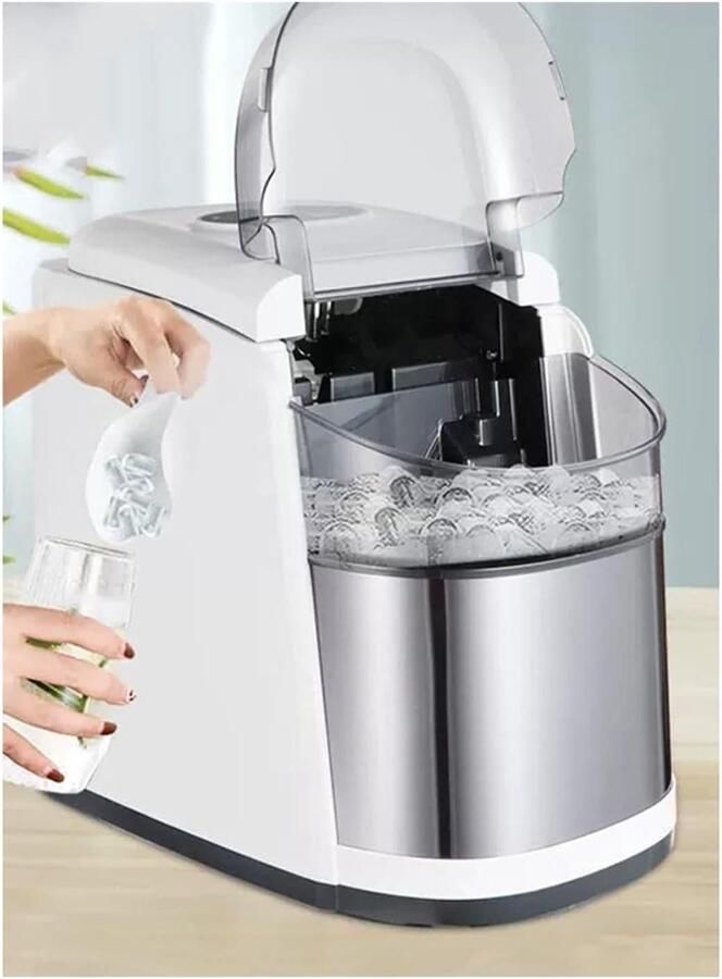 IJsmaker IJsblokjes machine Drankjes Koelen Stil en Compact 08 kg Opslag Zilver