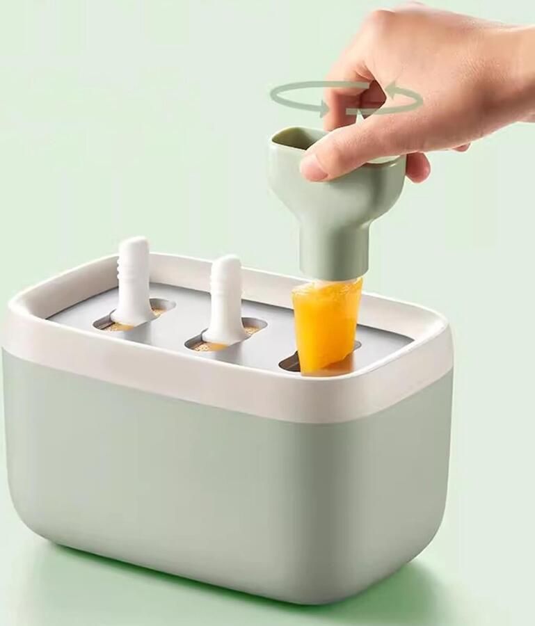 IJsmaker IJslollyvorm Bevroren Traktaties Zelf Smaken Maken Drie Vriestanks Compact Design Groen