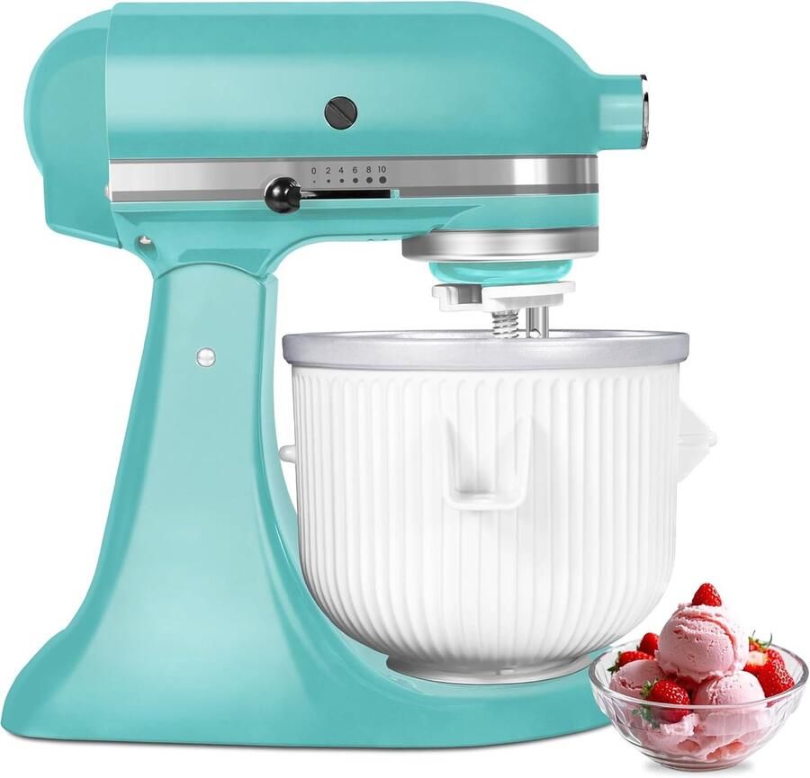 IJsmaker Opzetstuk Keuken Hulp Machine Desserts Maken Universele Mixer Compatibiliteit 2 Quart Kom Wit - Foto 1