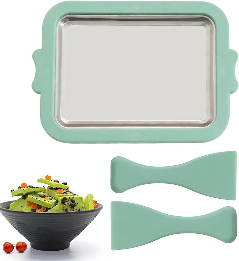 IJsmaker Pan Dessert Maker Snelle Desserts Maken Unieke Vriestechniek 24.5x17.5cm Geel Groen