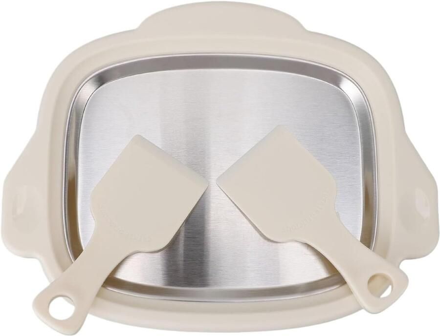 IJsmaker Roestvrij Staal Dessert Maker Zelfgemaakte Desserts Inclusief Spatels 25 x 19 cm Wit