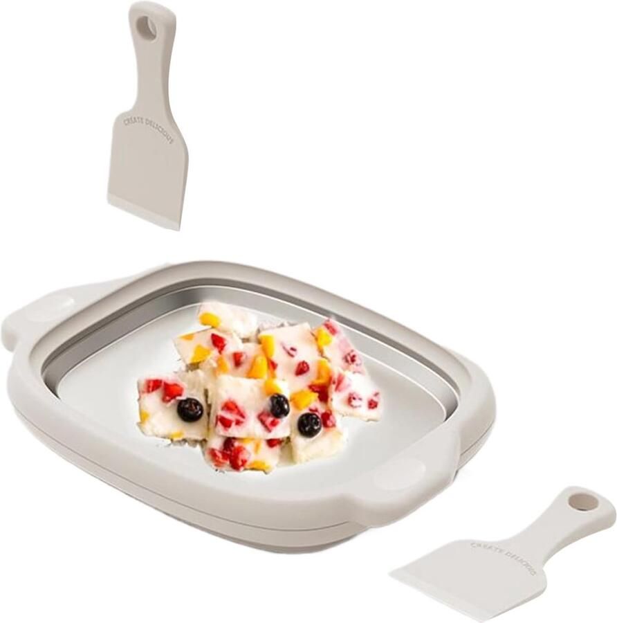 IJsmachine Zelfgemaakte Desserts Doe-het-zelf Bereiding Roestvrij staal dienblad 25 x 19 cm Wit