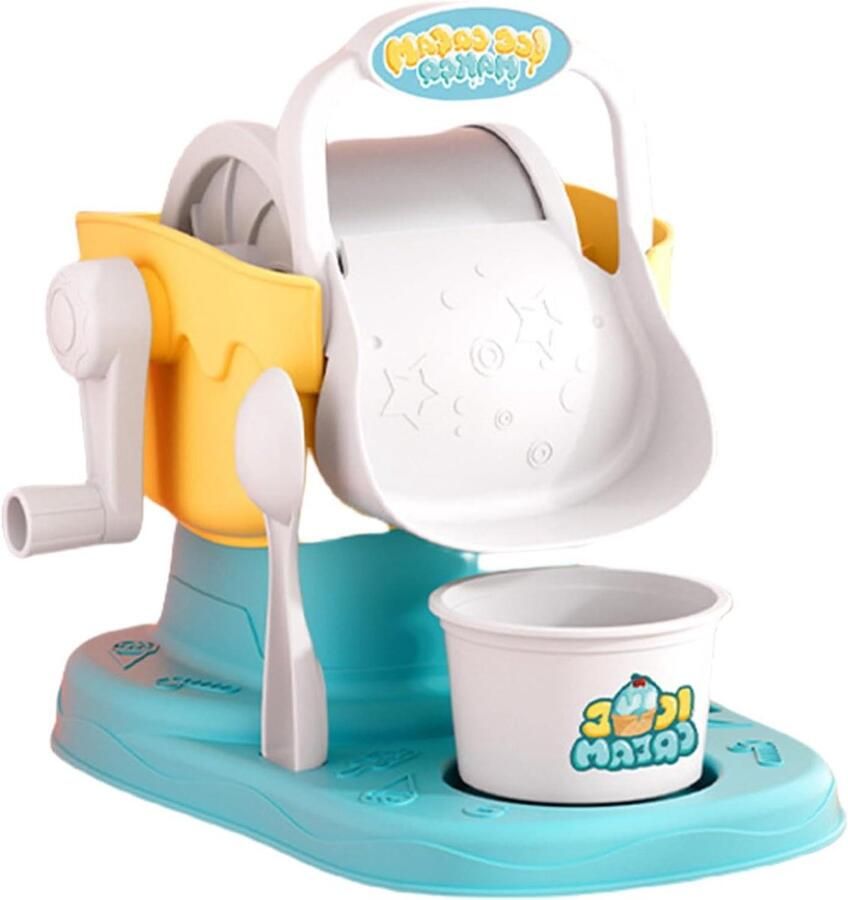IJsmaker Sorbetmaker Dessertmaker Zelf Desserts Maken Kindvriendelijk Keukenapparaat 17.5 x 22.1 x 19.2 cm Geel
