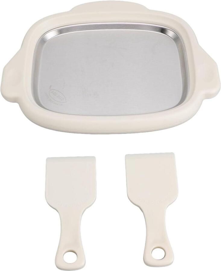 IJsmaker Yogurt Maker Desserts Maken Roestvrij Staal 2 Scheppen Wit