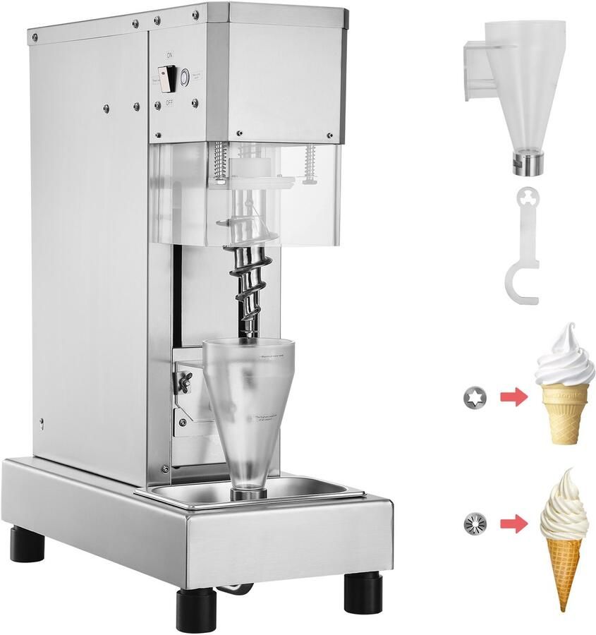 Ijsmixer Ijsmachine Roerder RVS 750w voor Commercieel Gebruik