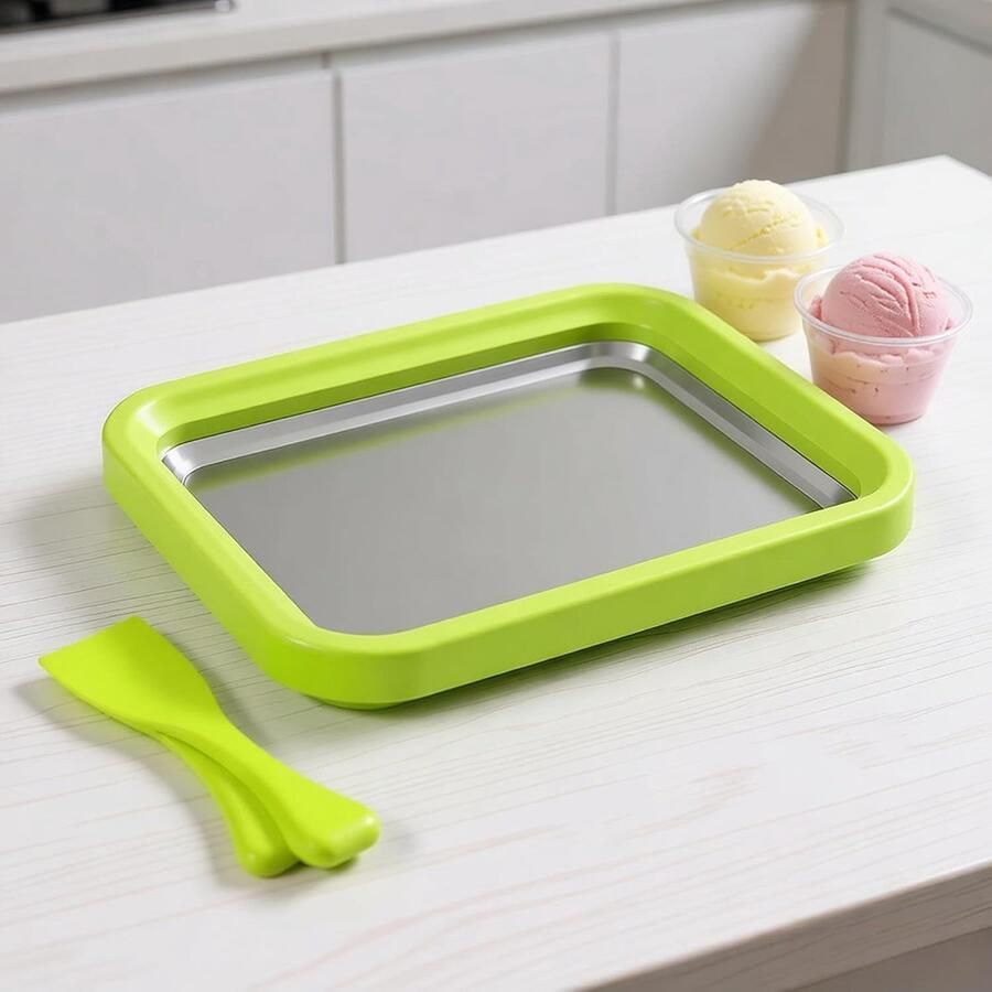 IJsplaat voor ijsrollen gebakken ijsmachine ijsplaat met spatels voor zelfgemaakte gerolde ijs gelato bevroren yoghurt eenvoudig schoon te maken
