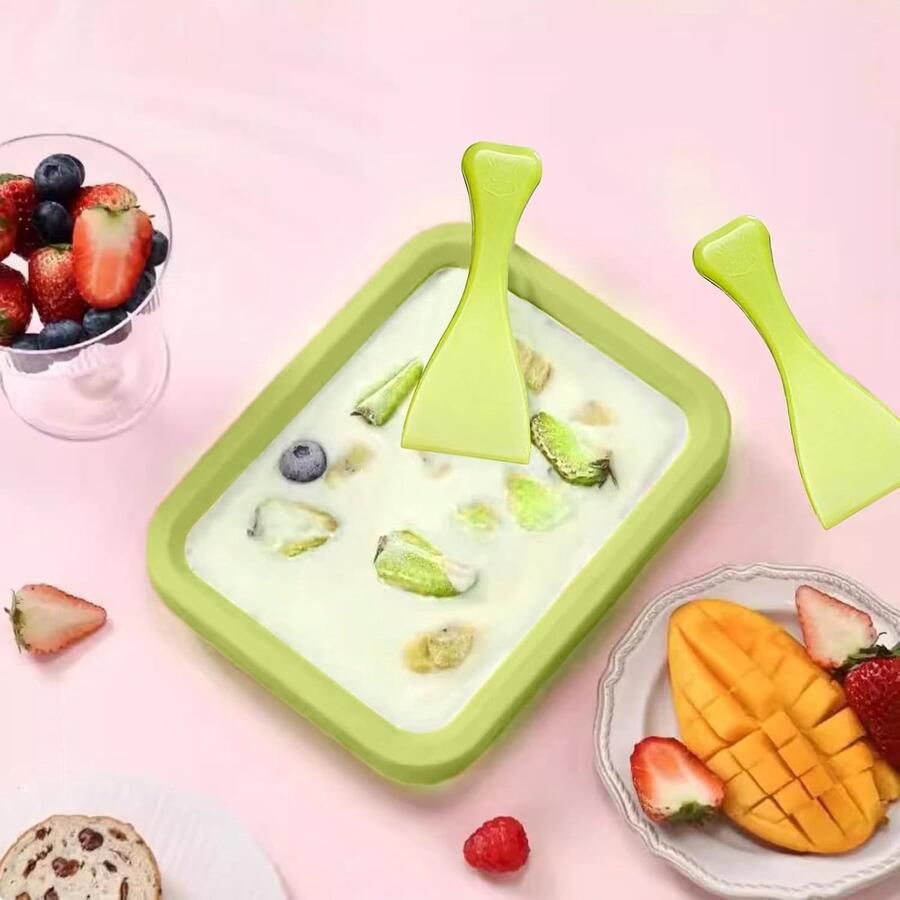 IJsrol Dessertbord Dessertmaker Zelf Desserts Maken Roestvrij Staal 25 x 20 cm Groen