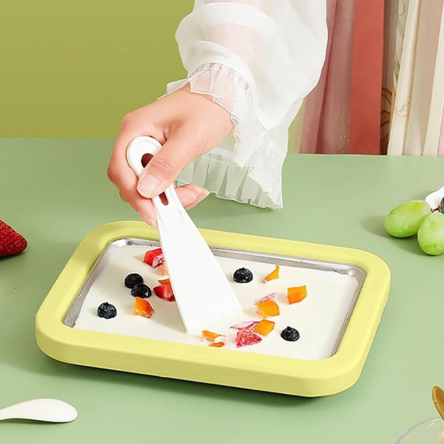 Ijsrol Machine Dessert Maker Zelf Desserts Maken Dubbele Schraper 22.6 x 17.5 cm Groen