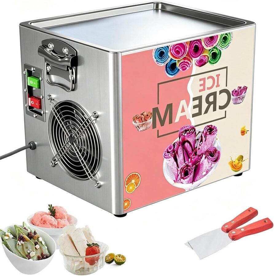 IJsrol Machine Dessert Maker Zelf Desserts Maken Snelle Koeling 30x24 Cm Bakplaat Zilver