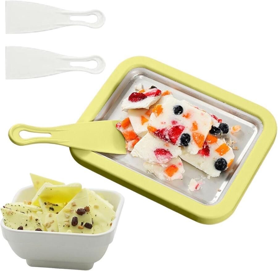 Gerolde IJs Bak Yoghurt Machine Desserts Maken Robuuste RVS Plaat 22.6 cm Groen