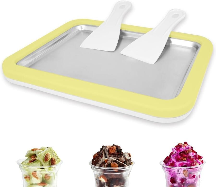 IJsrol Machine Doe-het-zelf IJs Zomerse Desserts Inclusief Spatels Geel