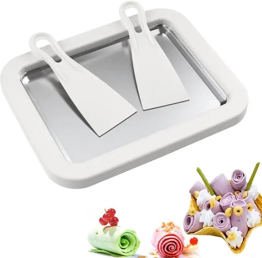 Ijsrol Machine IJscal-Paneel om Zelf IJscrème en Yoghurtijs te Maken met Spatels