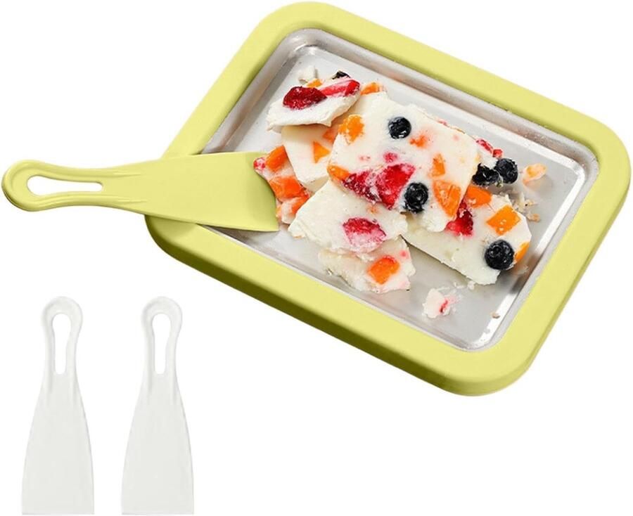 Gerolde Ijs Machine Yoghurt Bak Zelf Desserts Maken Dubbele Schraper 22.6 cm Groen