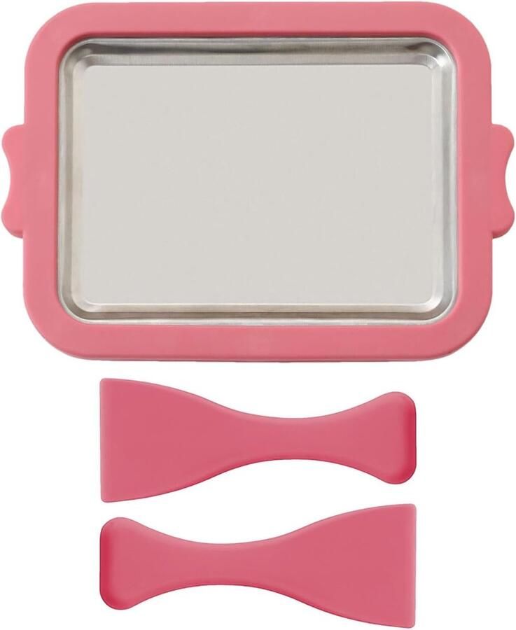 IJsroller Machine Rolde IJs Maker Zelf Desserts Maken Niet-klevende Plaat 24.5 x 17.5 cm Veelkleurig