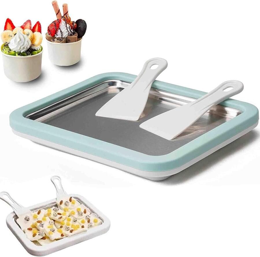 IJsroller Machine Zelfgemaakte IJs Desserts Maken Lichtgewicht Draagbaar 22.5 x 17.5 cm