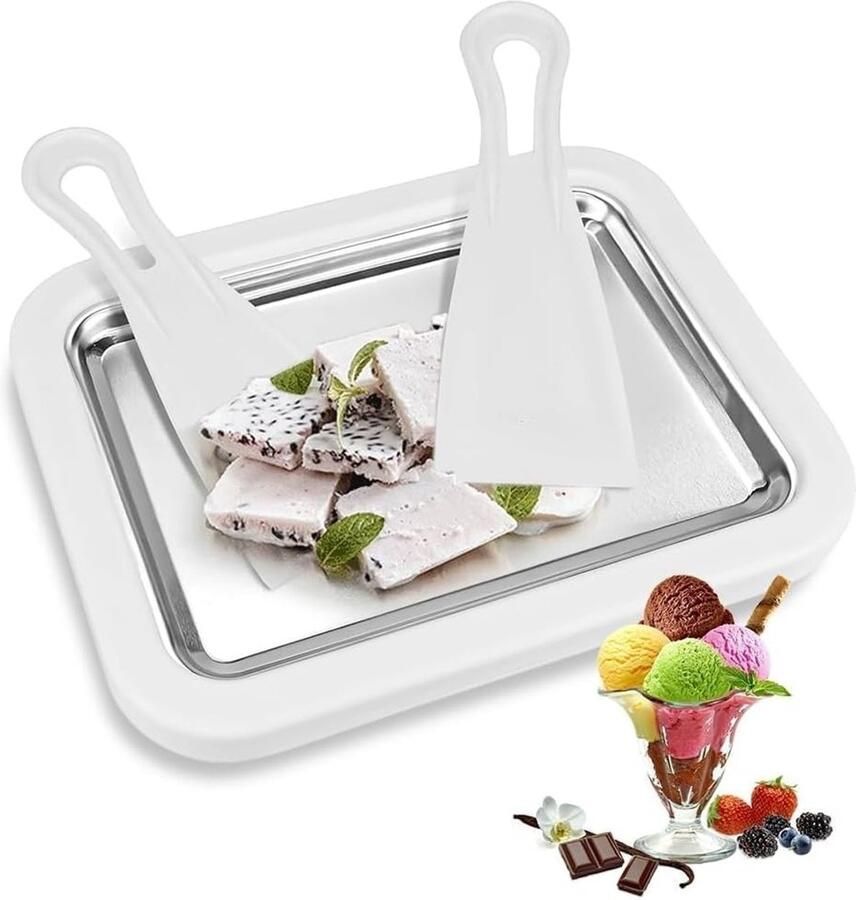 IJsroller Pan Zelfgemaakte Ice Rolls Plaat voor Rollen Sorbet Maker met Bevroren Yogurt