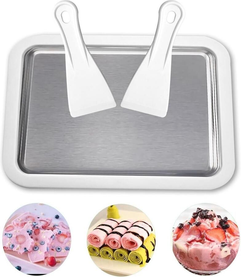Ijsrolmachine Instant Ijsplaat voor Thuis Maak Sorbet Bevroren Yoghurt en Gelato