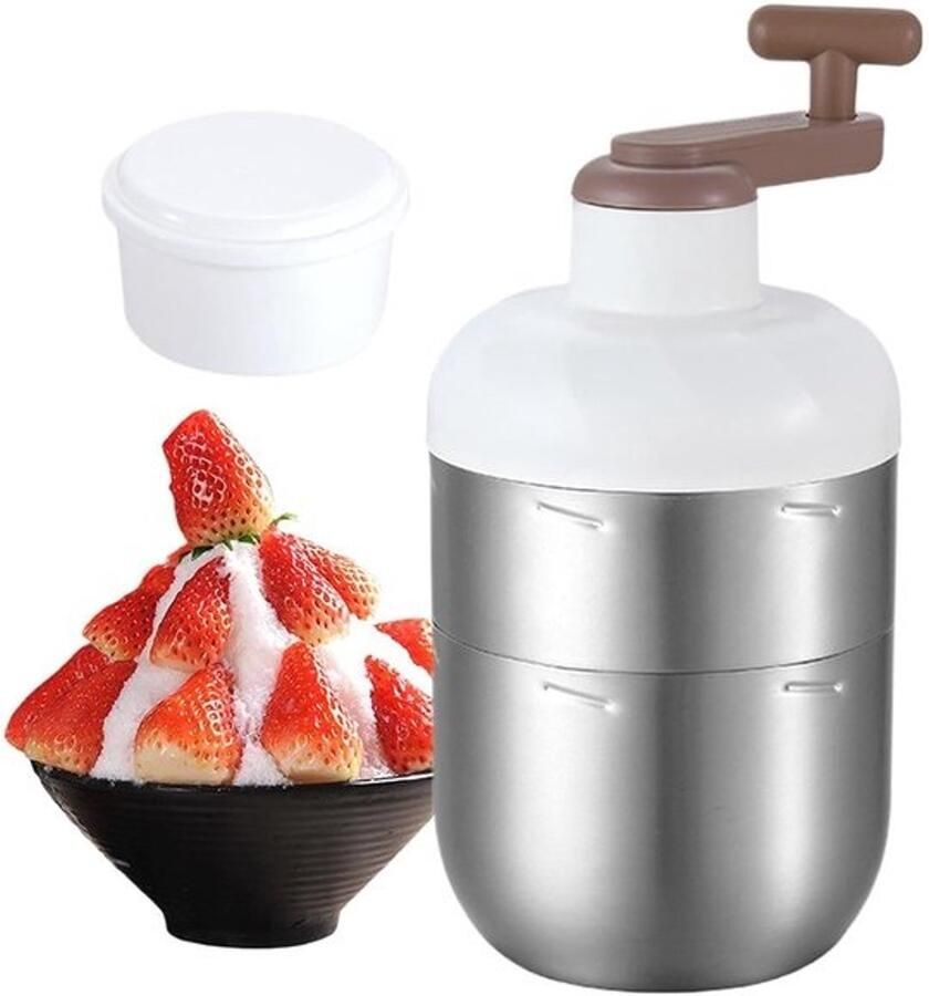 IJsschaafmachine Handmatig Sneeuw Kegel Maker Cocktails Maken Roestvrij Staal 25.5 x 12.5 cm Zilver