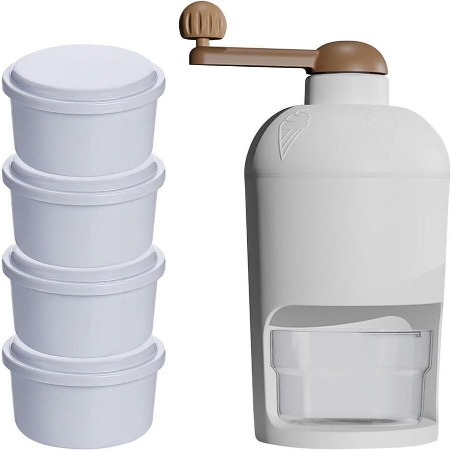IJsscheerapparaat Sneeuwkegelmachine IJsmachine Zelf IJs Maken Handslinger Bediening 14 x 14 x 24 cm Wit