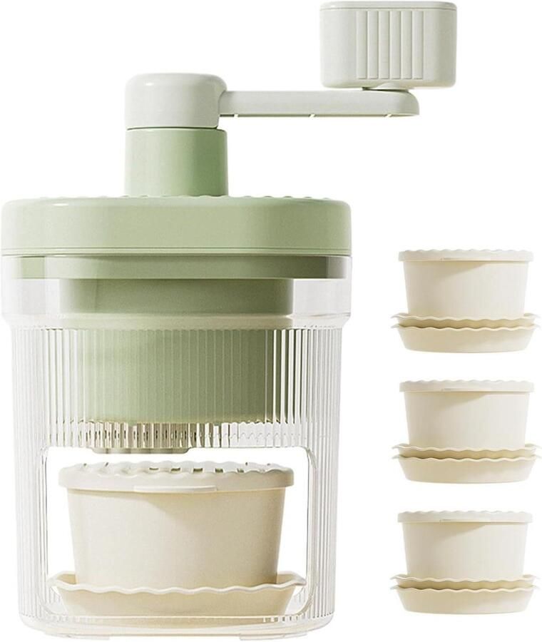 Geschoren ijsmachine Sneeuwkegelmaker IJsmachine Desserts Maken Handmatig en Draaibaar 1 set Wit
