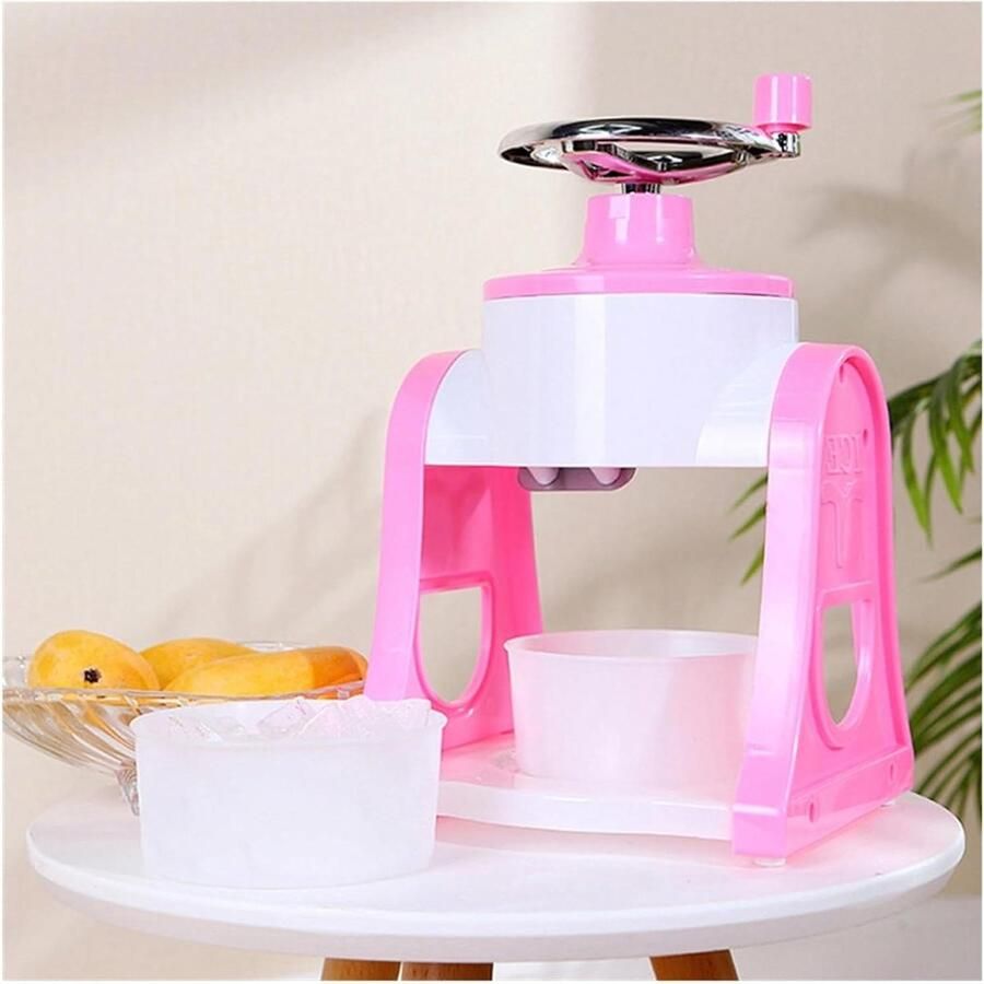 Handmatige ijsschaafmachine Ice Crusher Handmatige roterende slush BPA-vrij Handmatige ijsmachine voor thuisgebruik ijscrusher Zomer geschikt voor het maken van geschoren ijs en ijsdranken roze