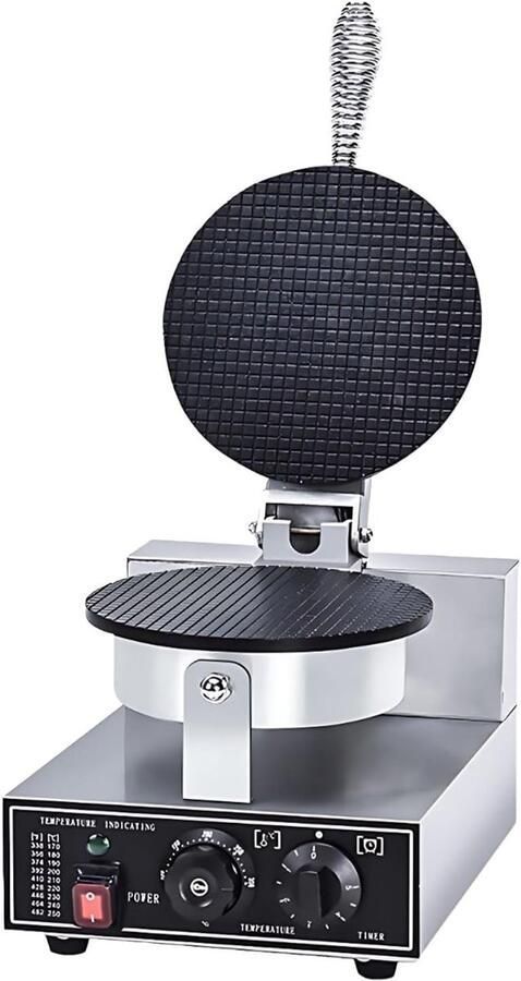 Ijswafel Maker Wafelijzer Dessert Desserts Maken Dubbelzijdig Verwarmen 1200 Watt Zilver