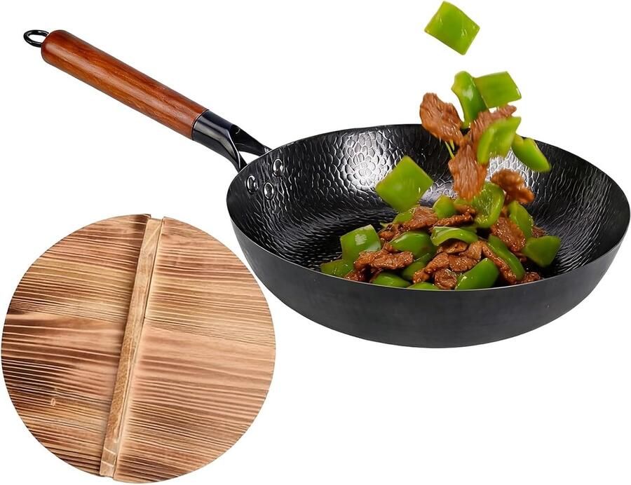 IJzeren braadpan Steakkoker koekenpan Chef-stijl koken Geforceerd vakmanschap 28 cm Zwart