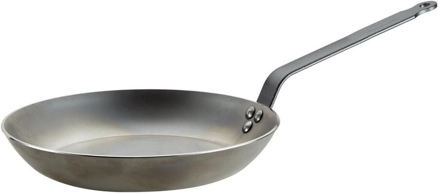 Ijzeren Koekenpan Zonder Anti-aanbak Professioneel Koken Hittebestendig tot 200°C 28 cm Zilver