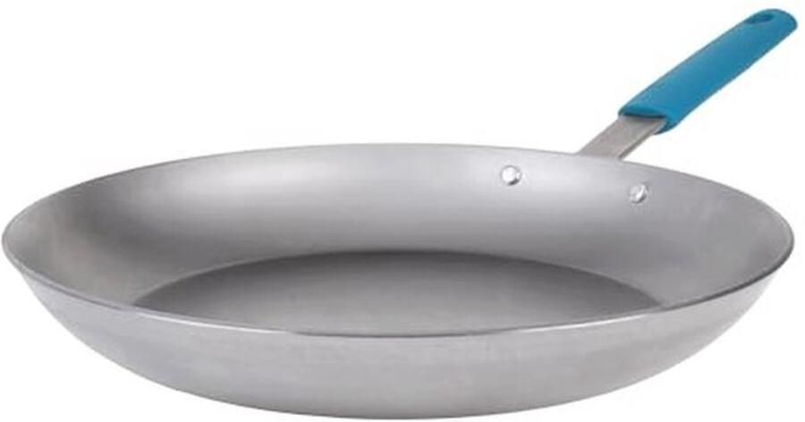 Ijzeren Pan Ø 32 cm met Natuurlijke Bijenwas Bescherming Afneembare Siliconen Handgreep en Hittebestendig tot 400 °C