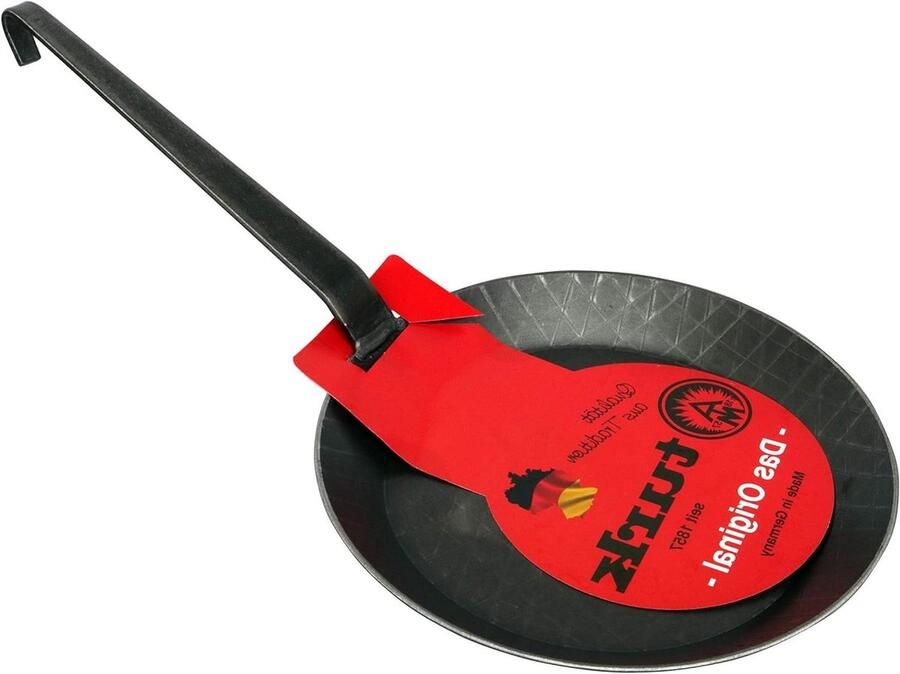 IJzeren Pan Koekenpan Gietijzer Koken op Inductie Ongecoat Duurzaam Diameter 20cm Zwart