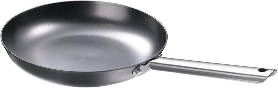 IJzeren Pan Koekenpan Rond Scherp Aanbraden Alle Warmtebronnen 24 cm Zilver