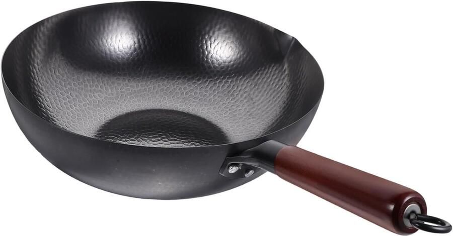 Ijzeren Wok Koekenpan Dagelijks Koken Handgemaakt Ontwerp 54.5 cm Zoals Getoond