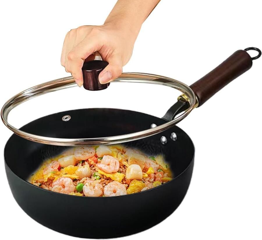 IJzeren Wok Roerbakpan Authentiek Koken Handgesmeed Uniek Ontwerp 40 cm Diameter