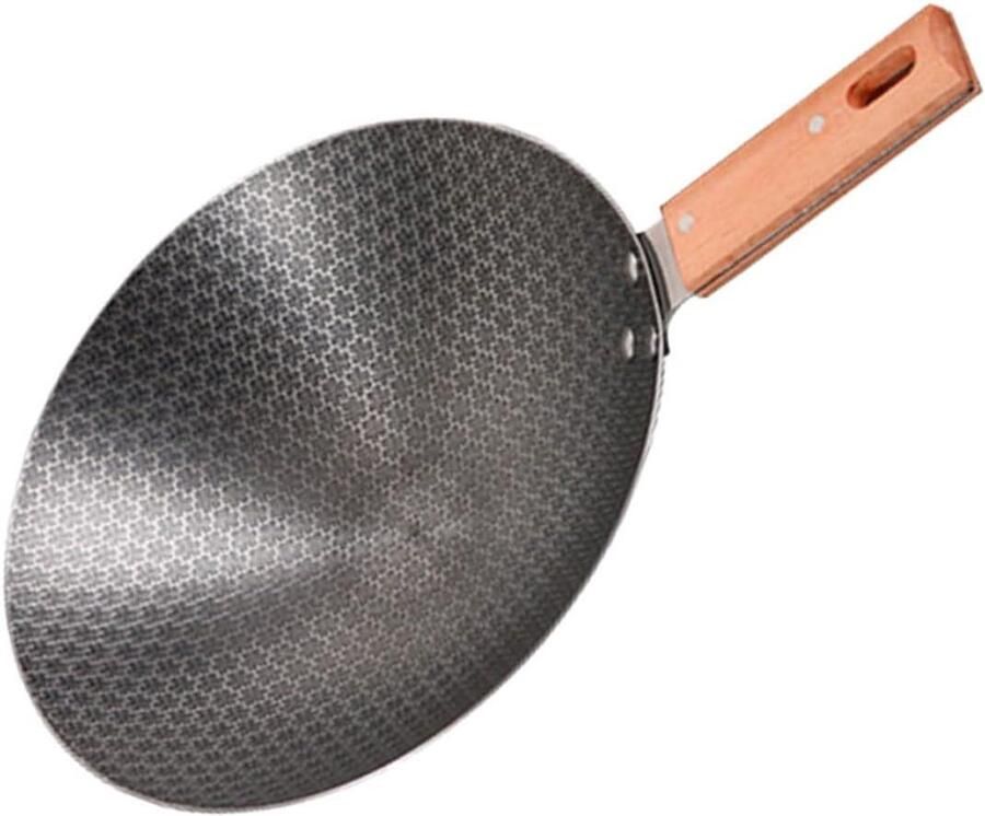 Ijzeren Wokpan Kookpan Roerbak Buiten Koken Antiaanbaklaag 35.5 cm Grijs