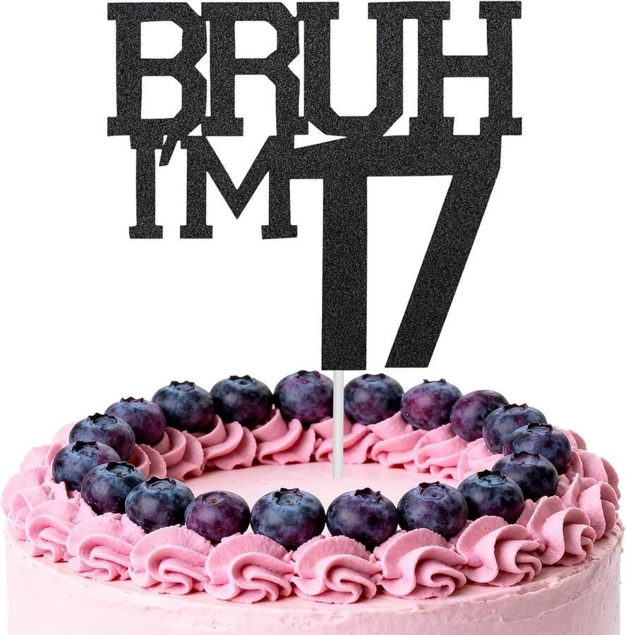 I'm 13 Taart Zwart Glitter Verjaardag Taart Decoraties voor Tiener Jongens & Meisjes Grappige Party Viering Decoratie Benodigdheden (17e)