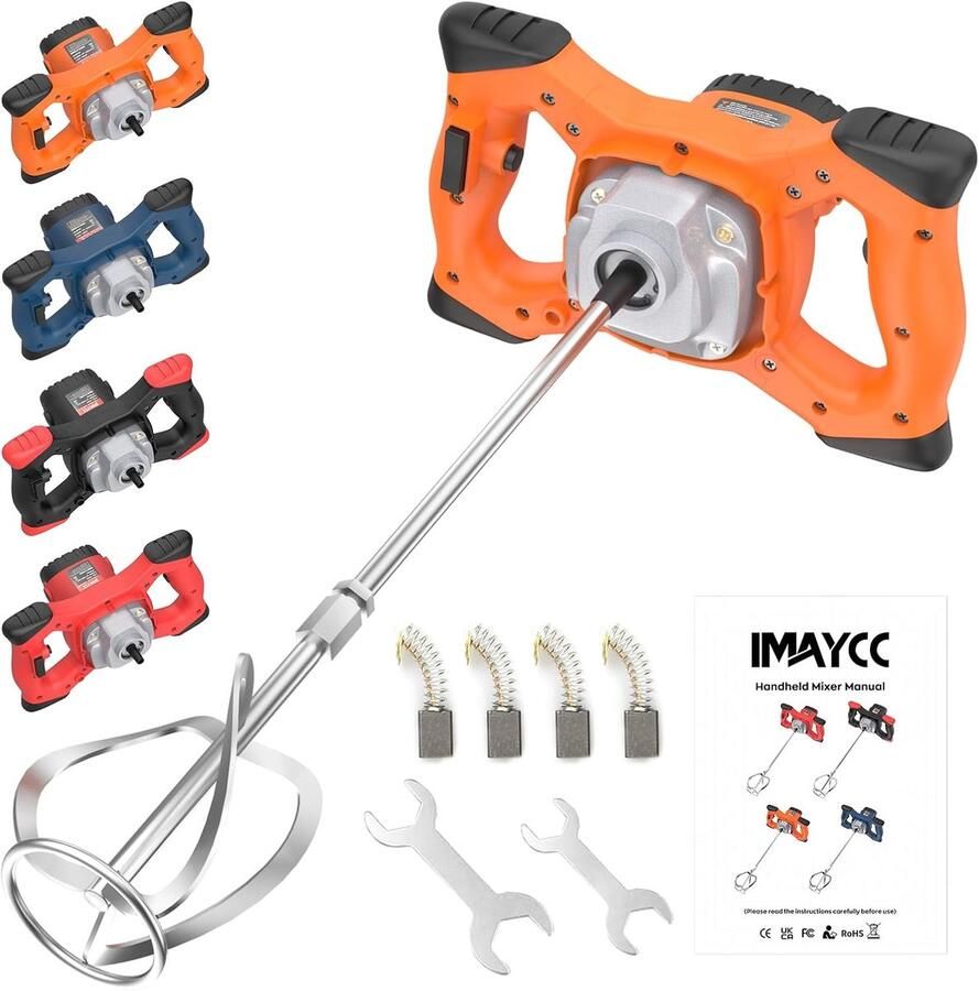 IMAYCC Mortar Stirrer 2100W Concrete Mixer 6 Speed Concrete Stirrer Whisk Mortar Mixer M14 Stirrer Mortar Mixer ShopVlot